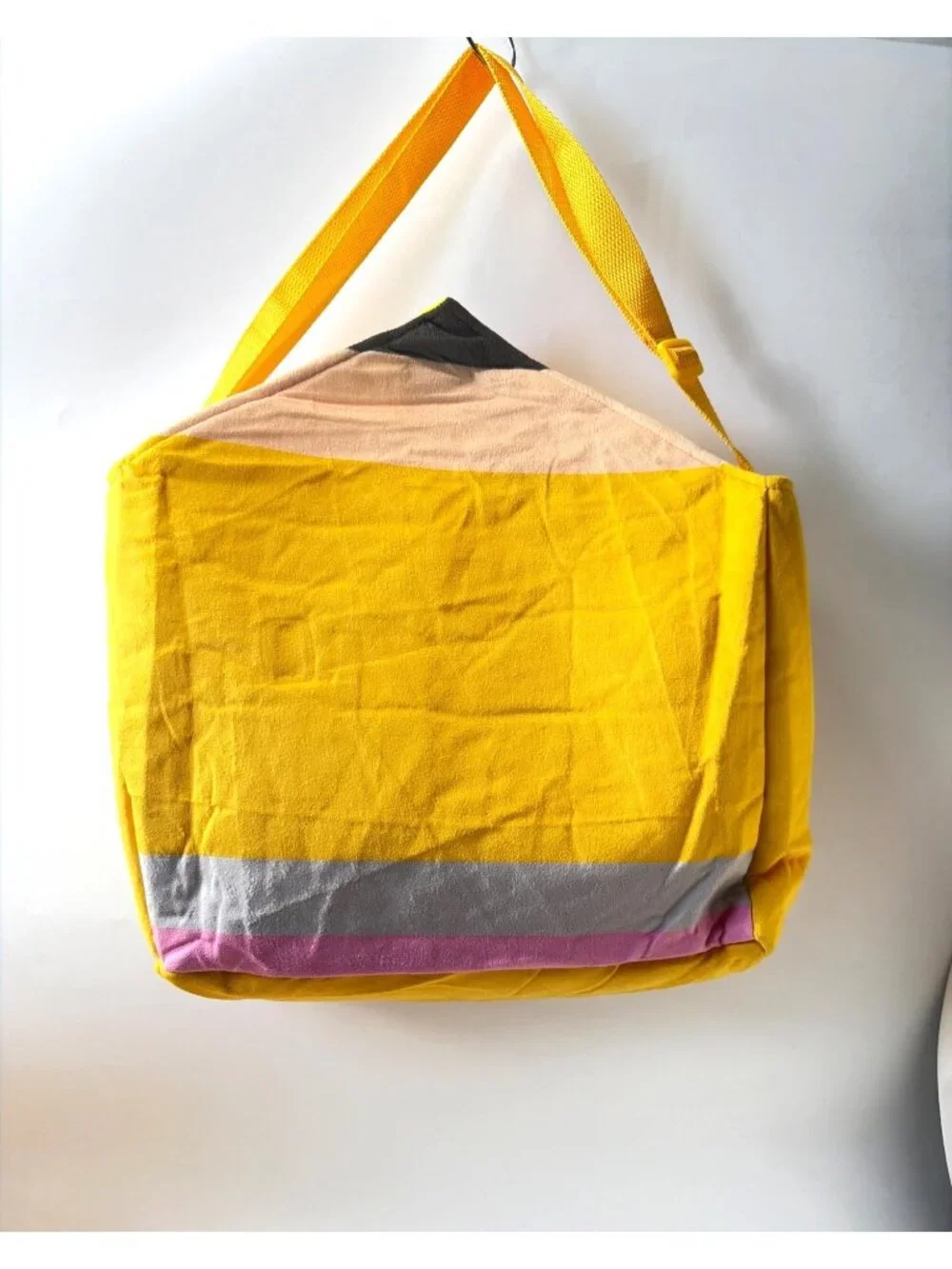 Pencil Shaped Tote Bags Set Yellow Teacher Back-To-School Supplies